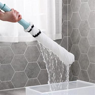 Imagem de Lavagem de esfregão chão cozinha preguiçosa torção giratória ajuda a molhar a mão livre limpador de janela redondo