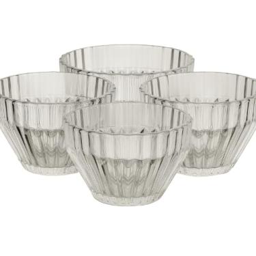 Imagem de Conjunto 4 Bowls de Cristal Imperatriz 11cm | Taças de Sobremesa Incolor | Petisqueira de Luxo para Mesa Posta