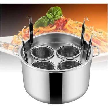 Imagem de Conjunto de panela de macarrão, panela multifuncional de aço inoxidável, panela de macarrão para cozinha doméstica, utensílios de cozinha comercial