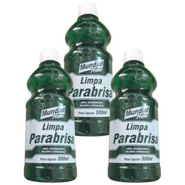 Imagem de Kit 3X Limpa Parabrisa Desengordurante Mundial Prime 500Ml
