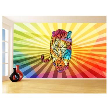 Imagem de Papel De Parede 3D Animais Pop Art Tigre Felino 3,5M Pxa124 - Você Dec