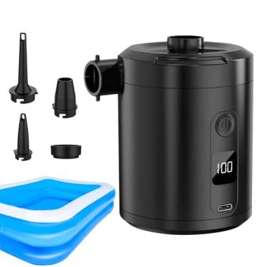 Imagem de Bomba de ar de viagem, bomba flutuante de piscina, bateria elétrica de 5200 mAh, 4000 Pa, inflador de desinflador de carregamento rápido para piscina, acampamento, praia, viagens