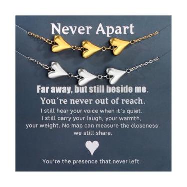 Imagem de SHAMTEM BFF Colar de coração da amizade para colar combinando com laço de coração banhado a ouro 2,18 K, delicado e minúsculo coração, joias para casais de irmãs, Large, Metal, Sem Pedra Preciosa