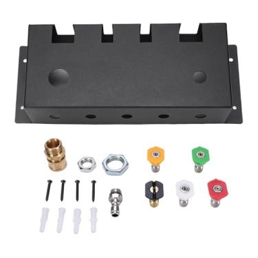 Imagem de Suporte de arma para lavadora de pressão, montagem na parede, rack de armazenamento de liga de aço com 5 bicos para lavagem de carro, acessórios, organizador e armazenamento de