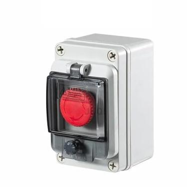 Imagem de Caixa de botão de botão de plástico caixa de controle de interruptor Start Stop impermeável ao ar livre capa protetora de autorredefinição industrial (11)