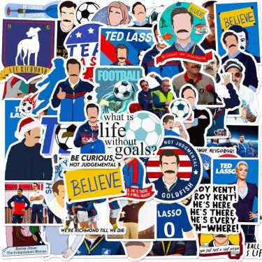 Imagem de Adesivos, 50 unidades/lote, bolas de futebol, copos europeus, vinil impermeável