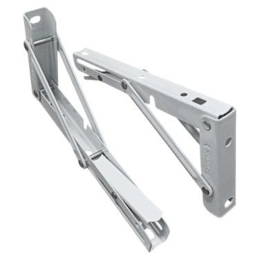 Imagem de Kit 4 Cantoneira Suporte Prateleira 19 cm Dobrável c/ 02 Pc BOM-2740 -