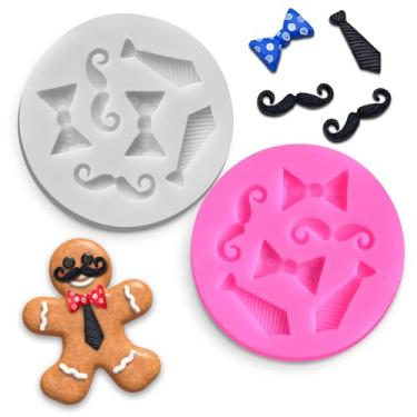 Imagem de 2 peças de mini molde de flocos de silicone para barba e chocolate da MOMOONNON, rosa e cinza