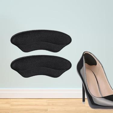 Imagem de Almofadas de salto para sapatos muito grandes, inserções para mulheres, punhos de calcanhar para mulheres e homens, protetores de almofadas para sapatos soltos, enchimentos confortáveis (bege, preto