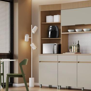 Imagem de Paneleiro Torre Angular 1 Porta 1 Gaveta 65cm 100% Mdf Realeza Premium Carvalho/Greige