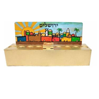 Imagem de Candelabro 9 Velas - Menorá - Hanukkah Chanukiá Em Mdf