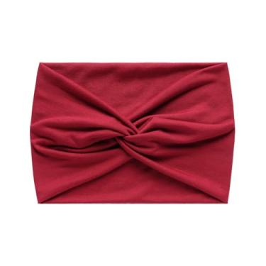 Imagem de Faixa de cabelo feminina elástica respirável esportiva antiderrapante faixa de cabelo faixa de transpiração para ciclismo, corrida, ioga (vermelho)