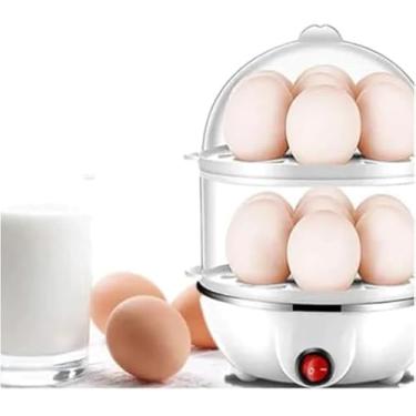 Imagem de Cozedor Elétrico Para 14 Ovos – Preparo Rápido 3 a 10 Min | Cozinha no Vapor Ovos, Legumes, Omelete e Muito Mais | Com Desligamento Automático e Bandejas de Inox