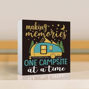 Imagem de 1 placa decorativa de PVC com tema de acampamento estilo retrô, adequada para decoração de mesa de Natal, cozinha, banheiro, escritório, decoração de casa de fazenda, presente ideal para aniversário