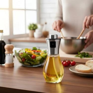Imagem de Galheteiro Spray de Vidro 200ml para Azeite Óleo e Vinagre Pulverizador de Cozinha com Aplicação Uniforme Design Elegante
