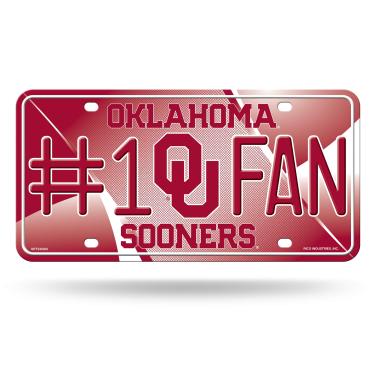 Imagem de NCAA Oklahoma Sooners #1 Fan Metal Placa Placa de licença