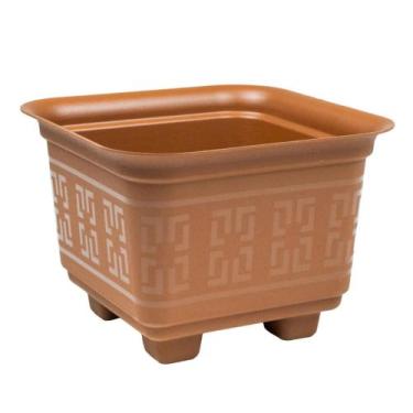 Imagem de Kit 3 Vasos Jardineira Floreira Quadrado Plástico Resistente 6L - Lupe