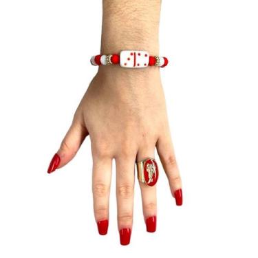 Imagem de Kit Anel + Pulseira Zé Pelintra Cristal e Silicone - Lua Mística