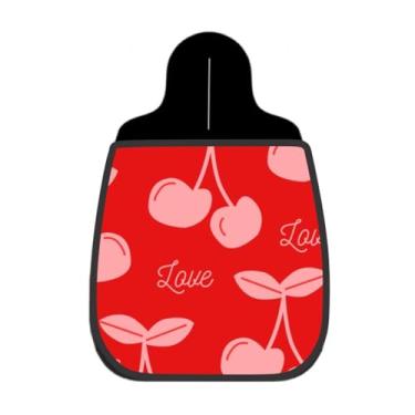 Imagem de Lixeira De Carro Organizador Lixinhocar Cerejas Love Fundo Vermelho