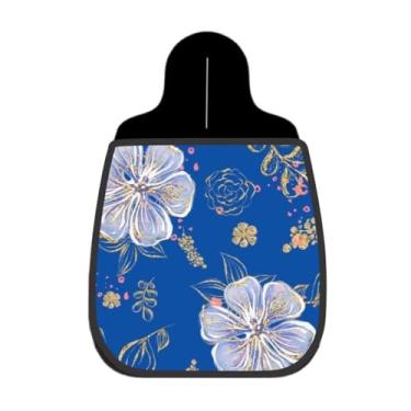 Imagem de Lixeira De Carro Organizador Lixinhocar Floral Azul Dourado