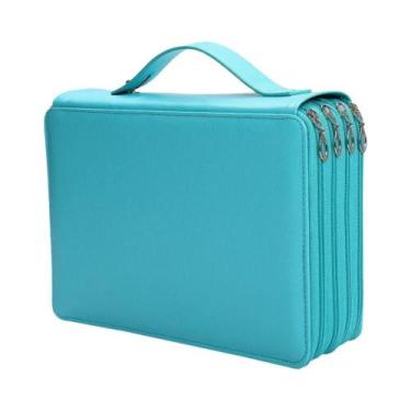 Imagem de Estojo De Lápis De Couro PU Com 200 Furos, À Prova De Choque, Bolsa De