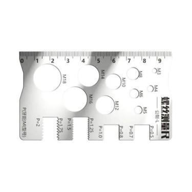 Imagem de Régua De Medição De Rosca Em Aço Inoxidável M3-M18, Calibrador Métrico