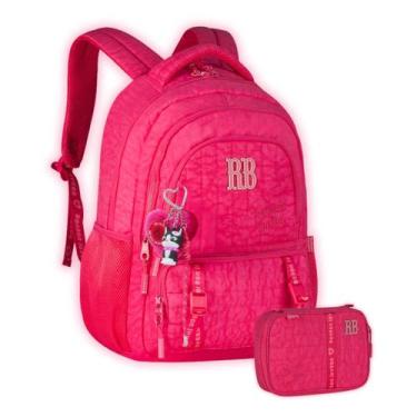Imagem de Kit Mochila Costas Rebecca Bonbon Teen E Estojo Box Escolar, Rosa