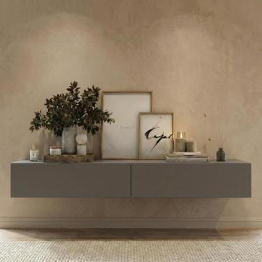 Imagem de Aparador Eros 110 Suspenso Com 2 Gavetas Estilo Minimalista Para Sala 