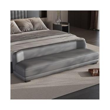 Imagem de Otomano para quarto, quarto, banco de cabeceira, vestiário, banco longo, italiano, minimalista, cabeceira, sofá, banco, loja de roupas, banco de sapatos, banco de cama (cinza)