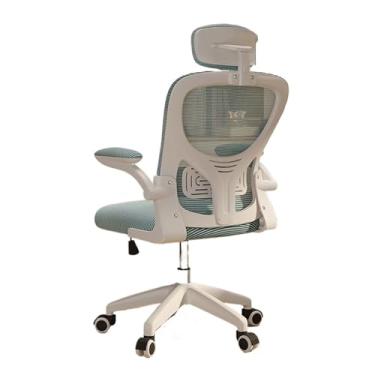 Imagem de VHDY85KA Cadeira ergonômica de escritório cadeira de mesa com encosto alto executivo, roda de nylon e apoios de braço ajustáveis, cadeira de escritório com rodinhas de malha (verde)
