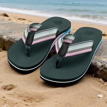 Imagem de Sandália feminina ortopédica casual confortável para ioga com suporte de arco, Tinta azul, 39