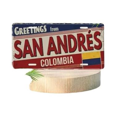Imagem de Placa Decorativa Vintage San Andreas Colombiana Para Bares, Cafés E Ga