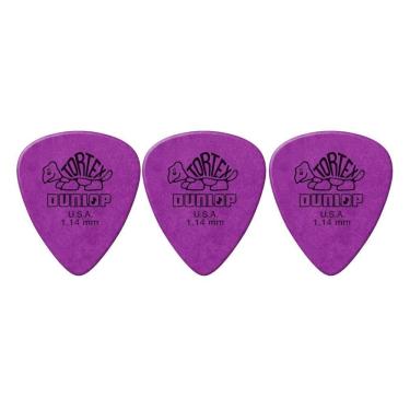 Imagem de Kit 3 Palheta Tortex Dunlop U.S.A Roxo 1.14Mm