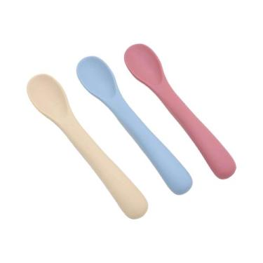 Imagem de 3 pçs bebê silicone colher macia gadgets alimentação bebe itens do beb