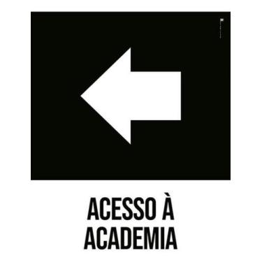 Imagem de Kit 10 Placas Desenho - Acesso Academia Seta Esquerda - Sinalizo