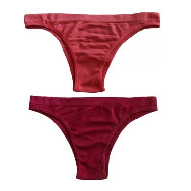 Imagem de CONJUNTO COM 02 CALCINHAS, SEM COSTURA -TAMANHO G - COR: ROSA E ROXO - BASIC+