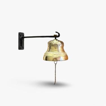 Imagem de Sino de Bronze Bordado com Suporte para Parede/Teto - 1,5 Kg - Full Ec