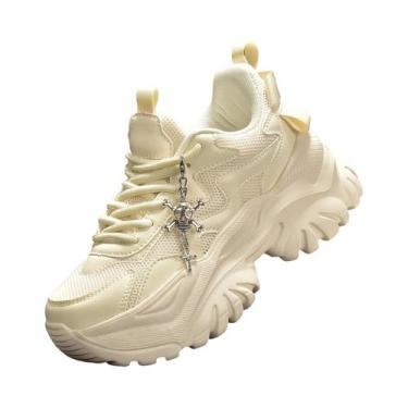 Imagem de Tênis Plataforma Pretos De Salto Alto Femininos Casuais Estilo Punk Fa