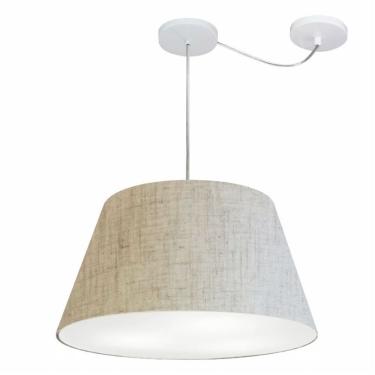 Imagem de Lustre Pendente Md-4283 com Cúpula em Tecido Cone 35x50cm Desvio de Centro Bivolt Bege...