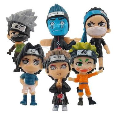 Imagem de Kit 6 Bonecos Figure Naruto Akatsuki Miniaturas 6,5CM em Vinyl para Coleção Smart Bracelet