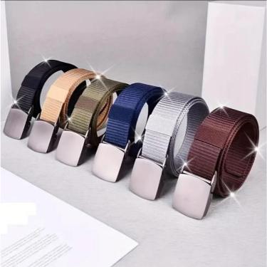 Imagem de Cinto Masculino OEM Largo de Nylon 3 e 8 cm X 120 cm Ferro Aleatorio com Fivela de PVC Plástico Homem