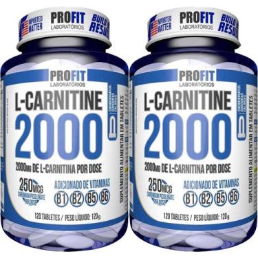 Imagem de Kit 2X L-Carnitina 2000 + 250mcg Cromo - 120 Tabletes - ProFit - PROFI