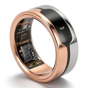 Imagem de Smart Ring Health Tracker, anel inteligente de controle de toque com base de carregamento, rastreamento de sono vestível, impermeável, vida útil da bateria de 4 a 6 dias (tamanho 8)