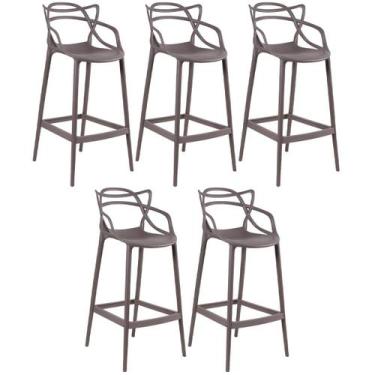 Imagem de Kit 5 Banquetas Laráz Master Allegra 76 cm - Fendi - Laraz