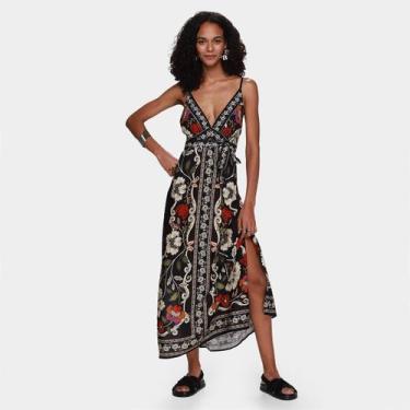 Imagem de Vestido Cropped Farm Flor de Fita, Preto, G