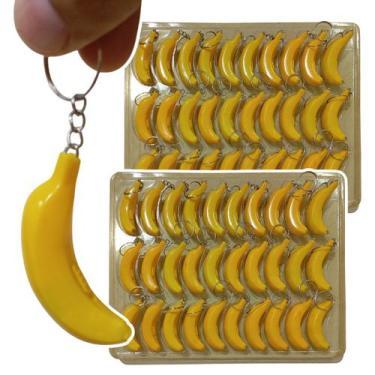 Imagem de Chaveiro Banana Kit 60 Uni Brinde De Festa Lembrancinha Aniversario Ev