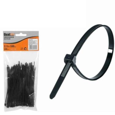 Imagem de Abraçadeira de nylon 2,5 mm x 10 cm 100 peças - BFH0742 (Preto) - Best