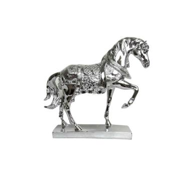 Imagem de Escultura de Cavalo Decorativo Prata -  15x35x31cm - 36969