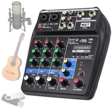 Imagem de Mesa De Som 4 Canais Bluetooth Interface De Áudio Usb Mxt Mx-4bt Podca