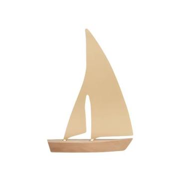 Imagem de Escultura Decorativa Barco em Metal Dourado 28cm 21286P Mart